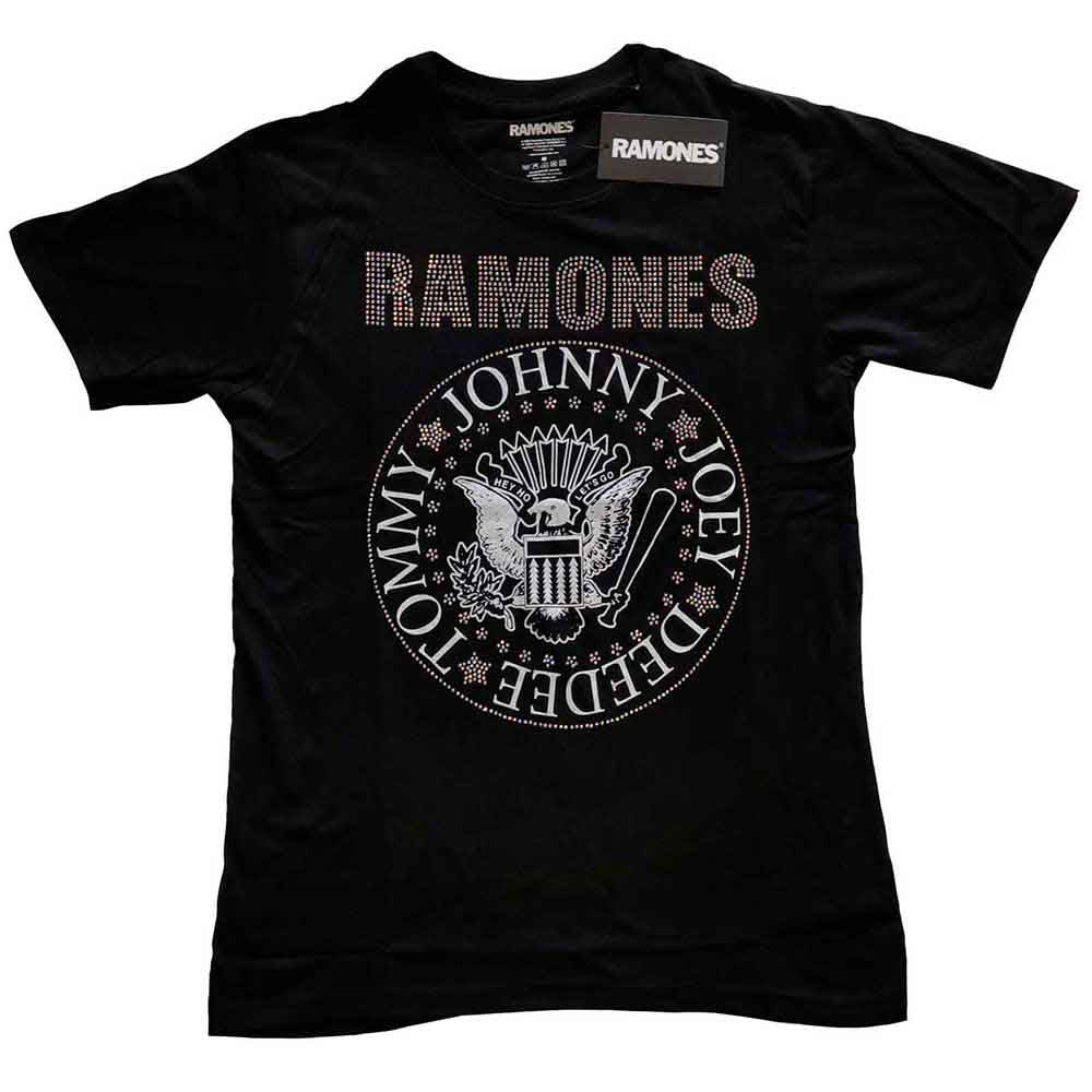 Ramones Unisex T-Shirt: Presidential Seal (Black) (Embellished)