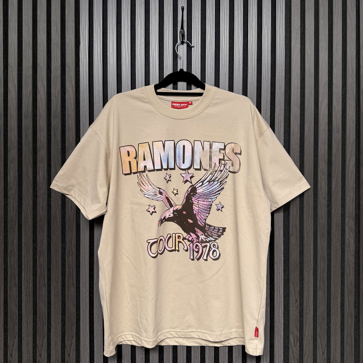 Ramones Ladies Unplugged T-Shirt: Eagle Tour '78 (Sand)