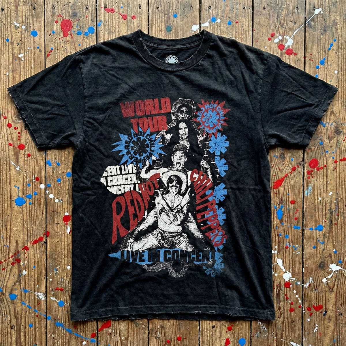 Red Hot Chili Peppers Unisex Premium Carbon T-Shirt: Blood Sugar Sex Magik Tracklist (Black) (Back Print)