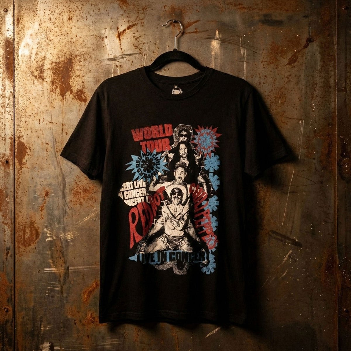 Red Hot Chili Peppers Unisex Premium Carbon T-Shirt: Blood Sugar Sex Magik Tracklist (Black) (Back Print)