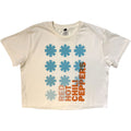 Red Hot Chili Peppers Ladies Stone Wash Crop Top: Gradient Logo (White)