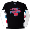 Red Hot Chili Peppers Unisex 2 In 1 Layered Long Sleeve T-Shirt: Shock Logo (Sleeve Print) (Black & White)