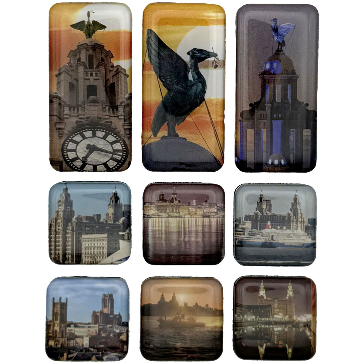 Rock Off Epoxy Magnet Set: City Of Liverpool Photos (9 Piece)