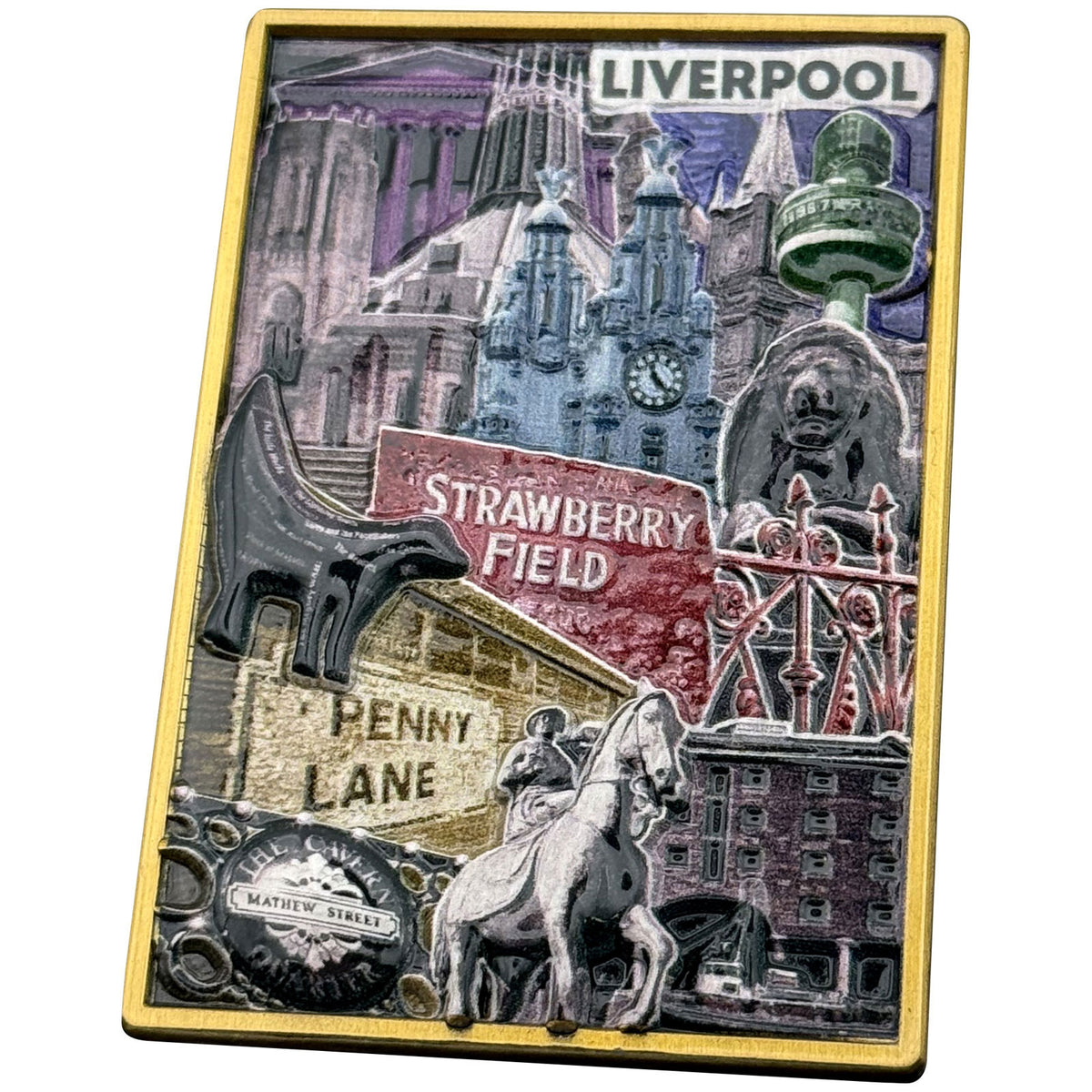 Rock Off Pin Badge: City Of Liverpool Landmarks