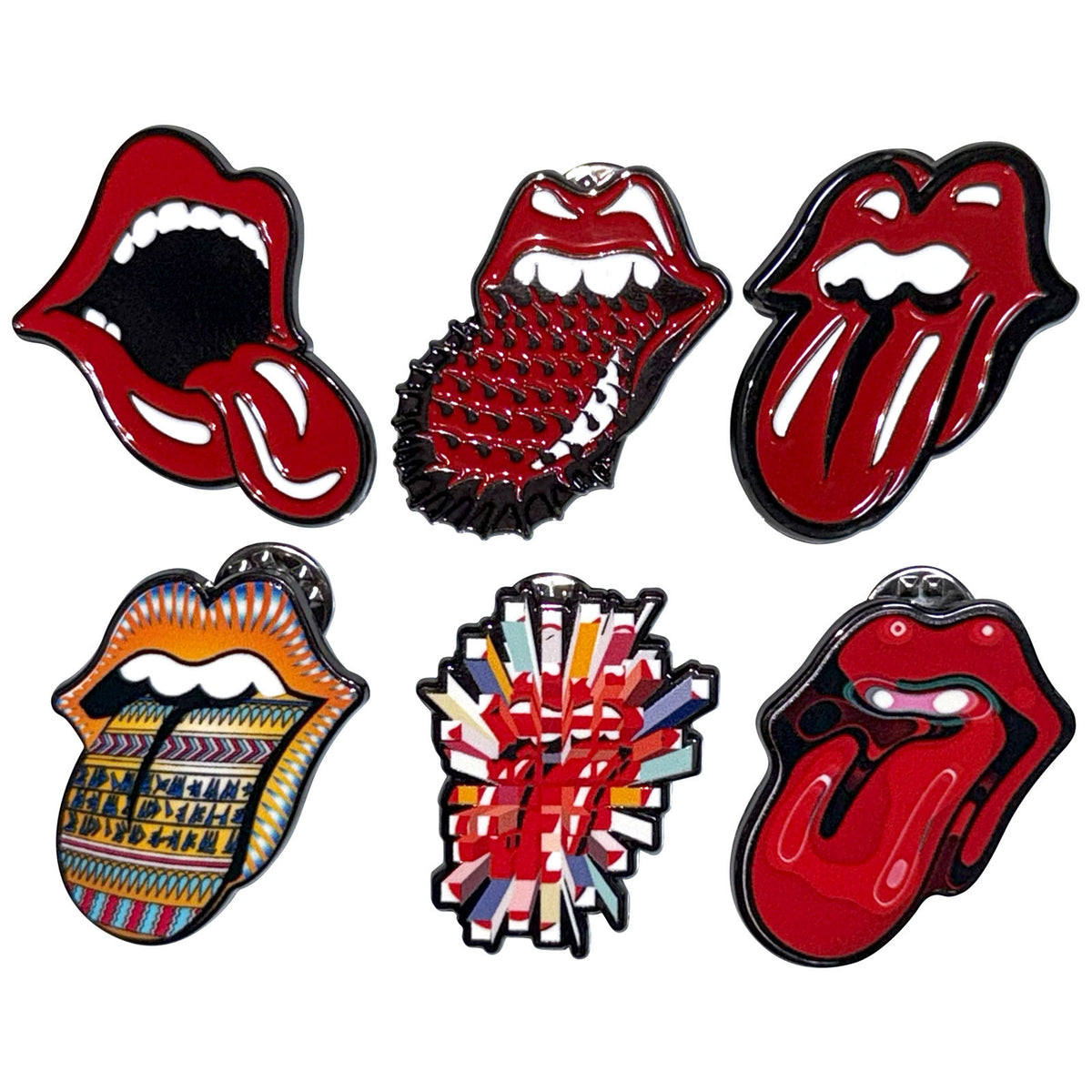 The Rolling Stones Pin Badge Set: Tongues Evolution 2