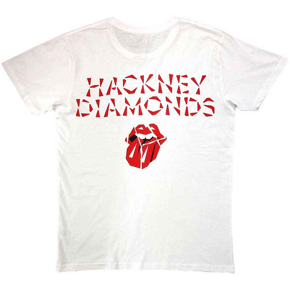 The Rolling Stones: Hackney Diamonds Unisex T-Shirt (White) (Back Print)