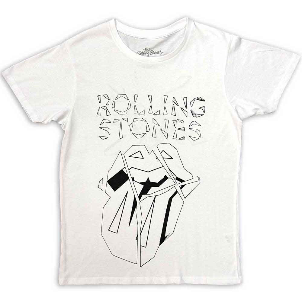 The Rolling Stones: Hackney Diamonds Diamond Tongue Outline Unisex T-Shirt (White) (Back Print)