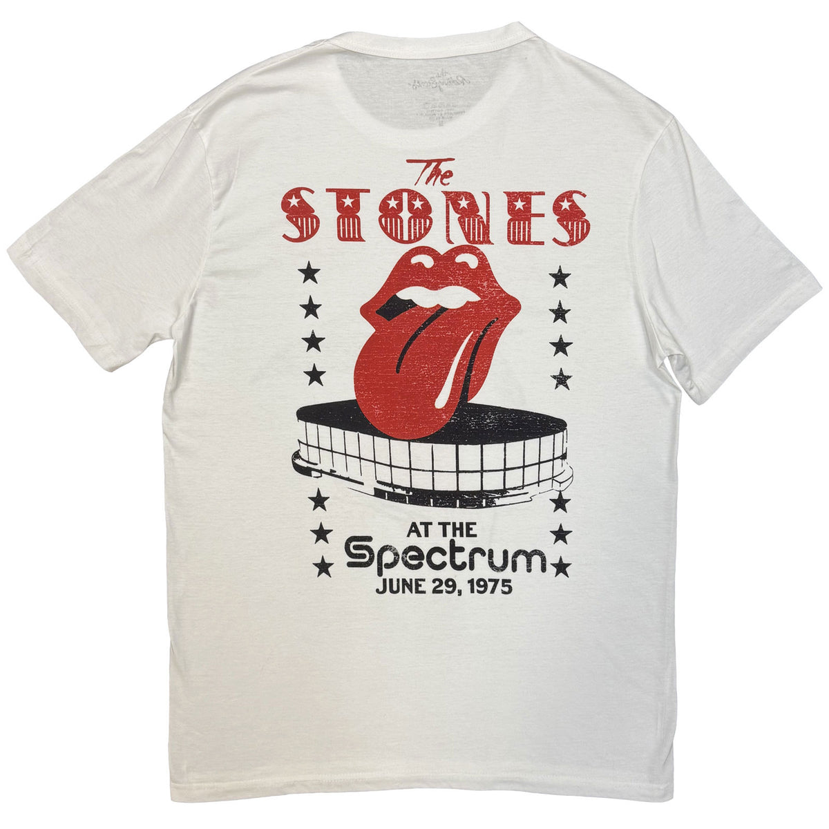 The Rolling Stones Unisex T-Shirt: Philadelphia Eagle 1975 (White) (Back Print)