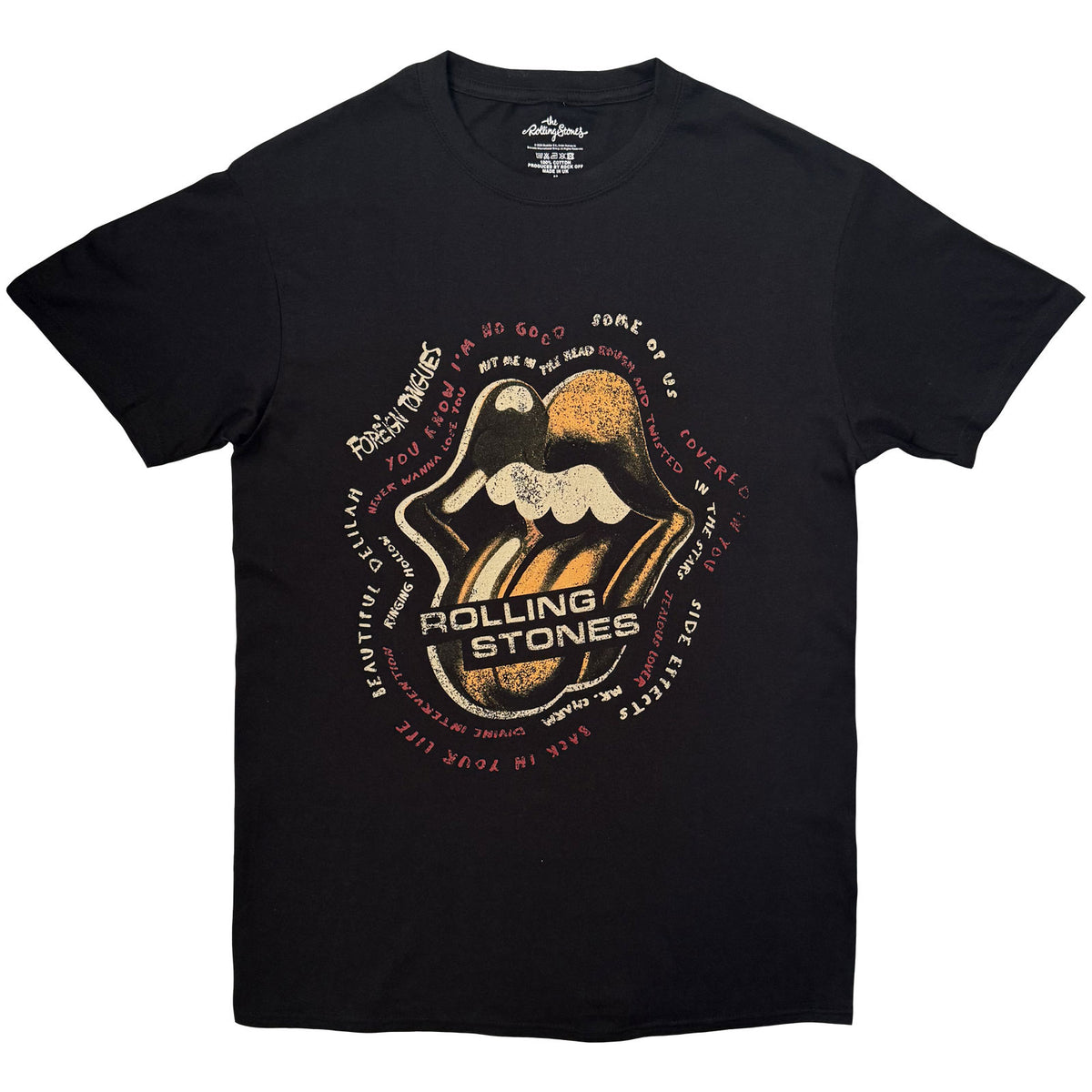The Rolling Stones Unisex T-Shirt: Foreign Tongues (Black)
