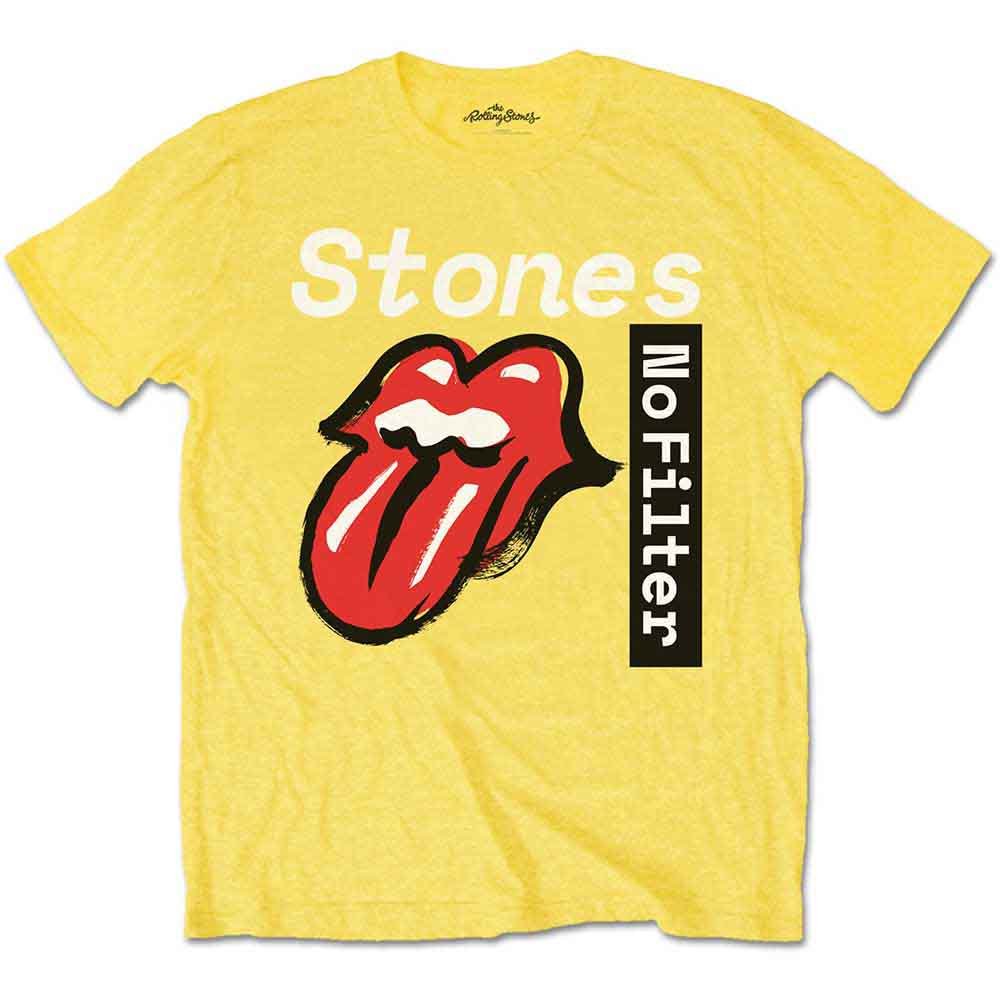 The Rolling Stones Unisex T-Shirt: No Filter Text (Yellow) (LOS)