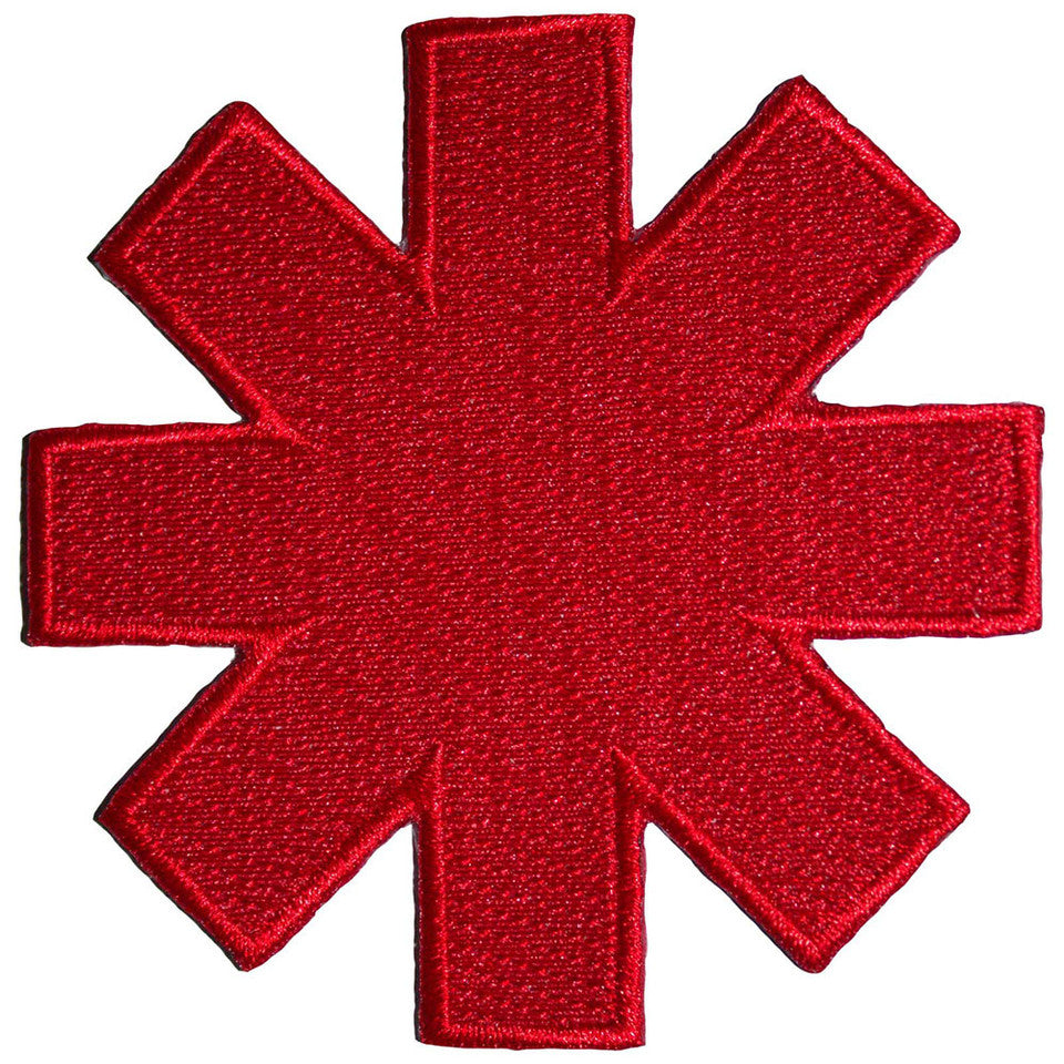 Red Hot Chili Peppers Standard Patch: Asterisk Cut-Out Red Border