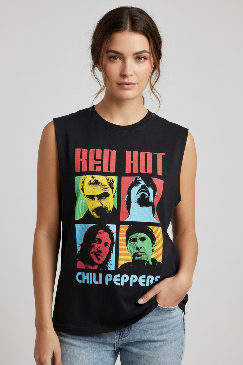 Red Hot Chili Peppers: Portrait Photos Unisex Tank T-Shirt (Black)
