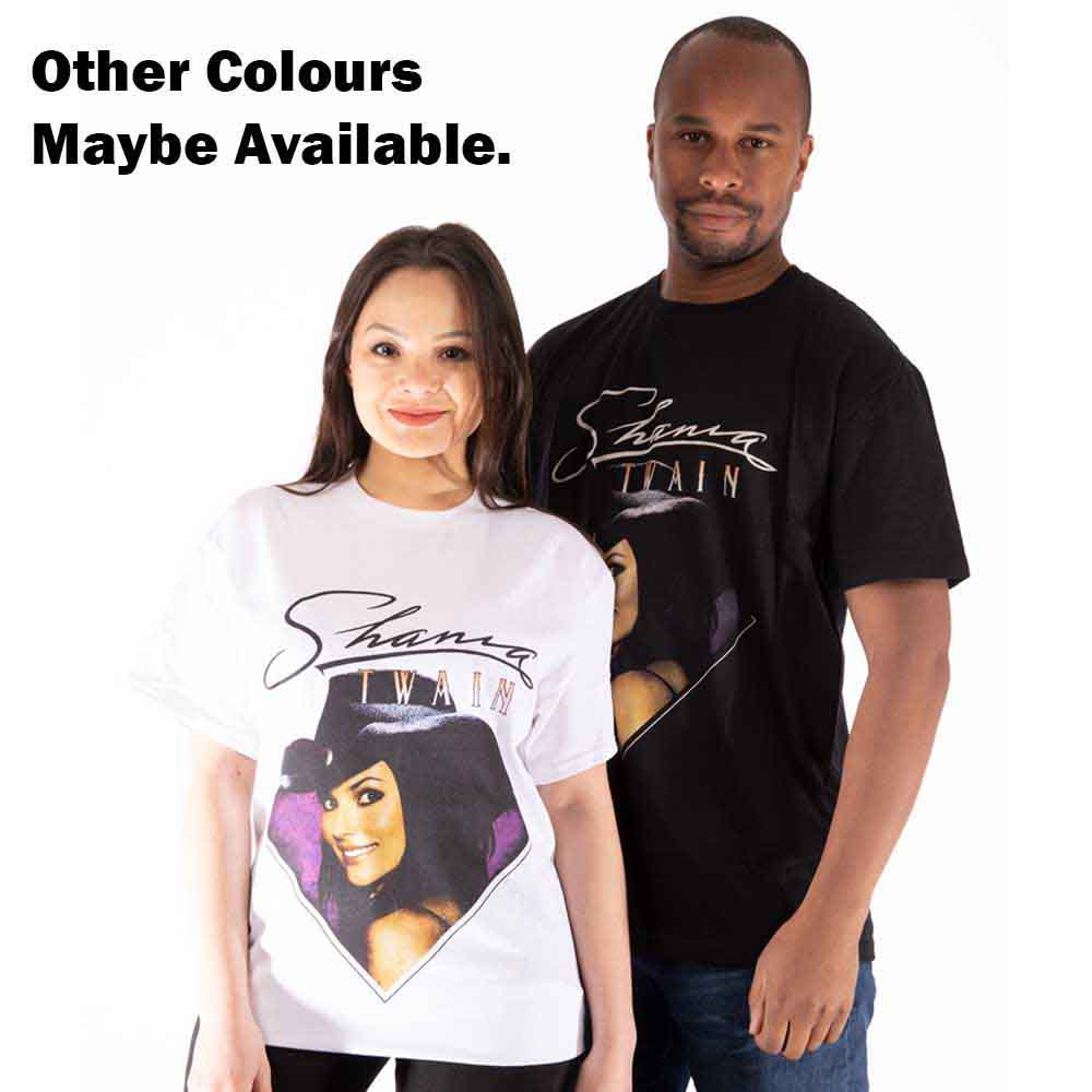 Shania Twain Unisex T-Shirt: Purple Photo (Black)