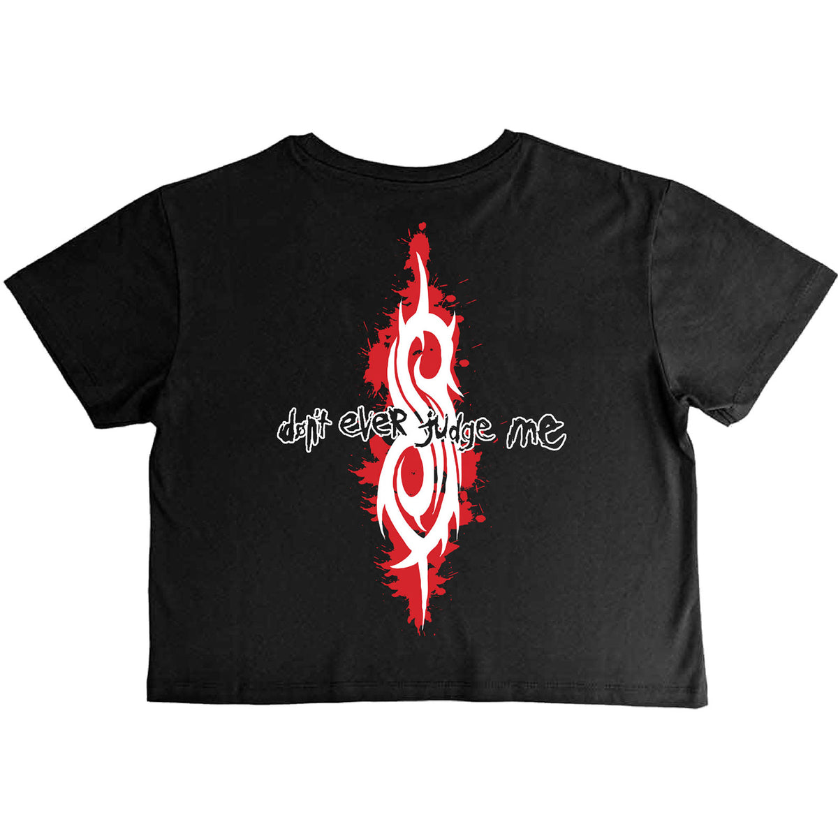 Slipknot Ladies Crop Top: Don't Ever Judge Me (Black) (Back Print)