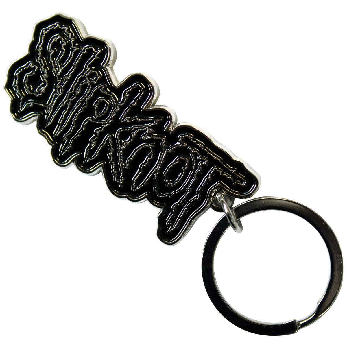 Slipknot Keychain: Black Logo Black Border