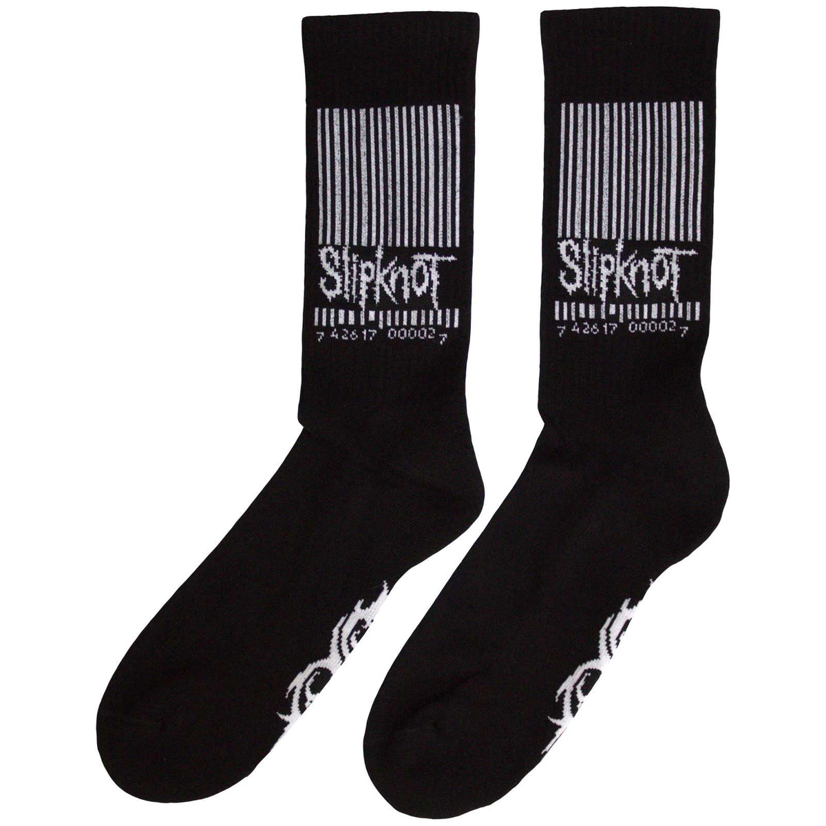 Slipknot Unisex Terry Socks: Barcode & Tribal S (Black) (UK Size 7 - 11)