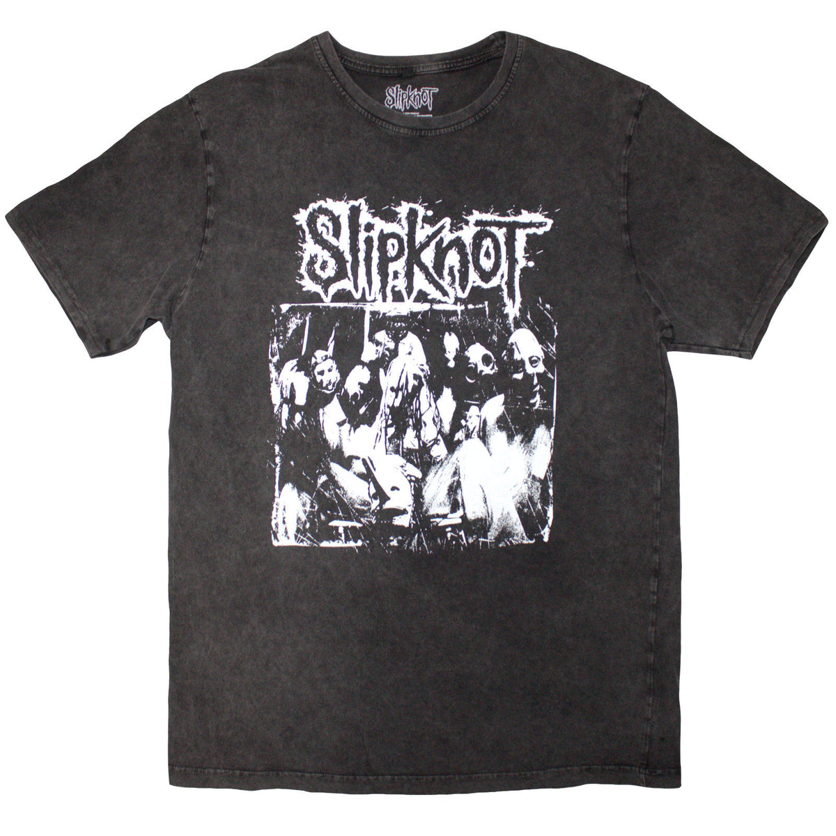 Slipknot Unisex Stone Wash T-Shirt: Album Splatter (Charcoal Grey) (Back Print)