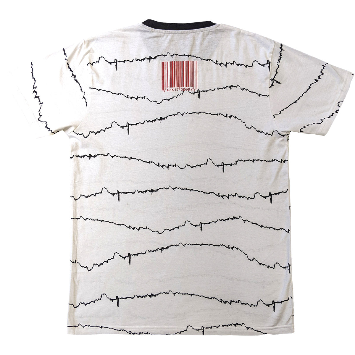 Slipknot Unisex Ringer T-Shirt: The End, So Far Tribal-S & Barcode (White) (Back Print)