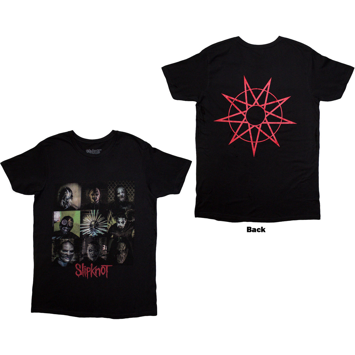 Slipknot Unisex T-Shirt: Blocks (Black) (Back Print)
