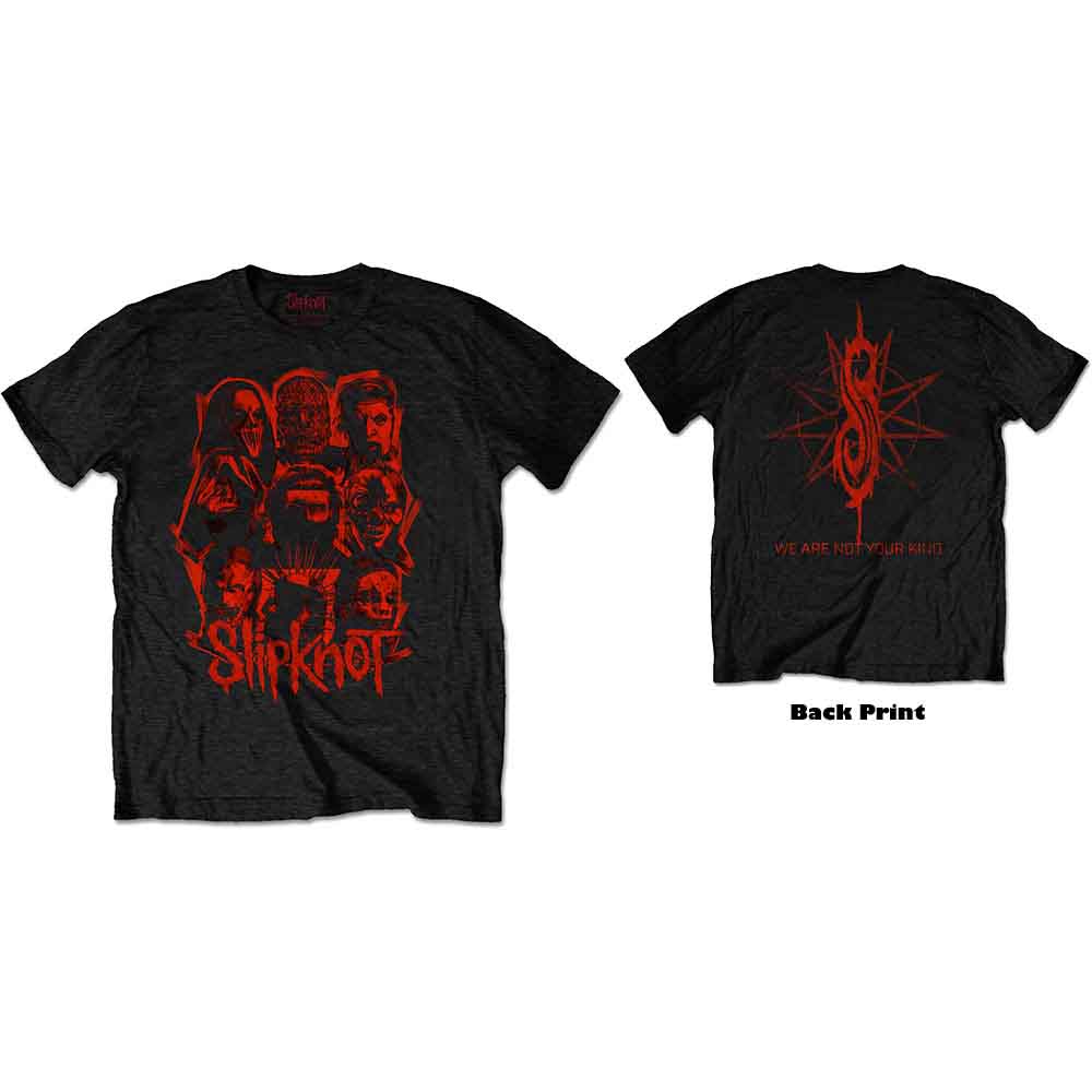 Slipknot: WANYK Red Patch Unisex T-Shirt (Black) (Back Print)