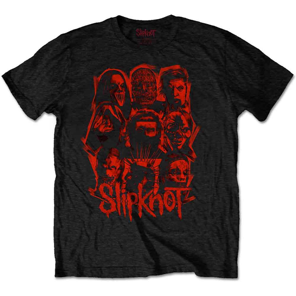 Slipknot: WANYK Red Patch Unisex T-Shirt (Black) (Back Print)