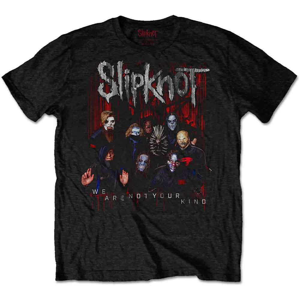 Slipknot Unisex T-Shirt WANYK Group Photo (Black) (Back Print)
