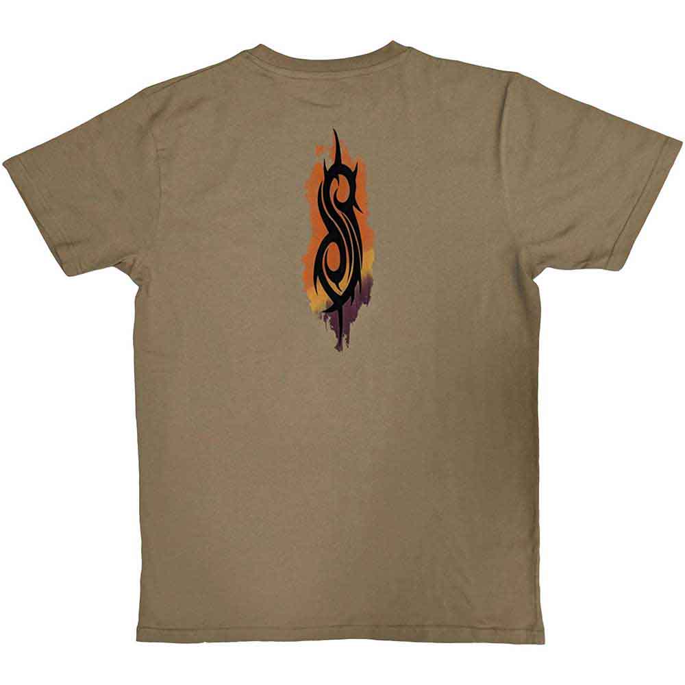 Slipknot Unisex T-Shirt: The End, So Far Grid Photos (Tan Brown) (Back Print)