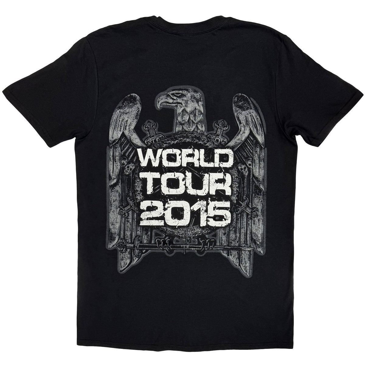 Slayer Unisex T-Shirt: Slayer Nation 2015 Dates (Black) (Back Print & Ex-Tour)