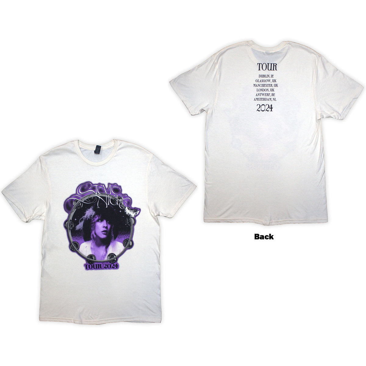 Stevie Nicks Unisex T-Shirt: Tour '24 Bella Donna (Natural) (Back Print & Ex-Tour)