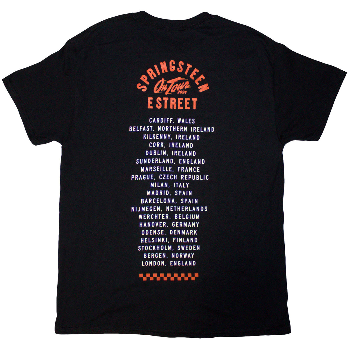 Bruce Springsteen Unisex T-Shirt: Tour '24 Wheel (Black) (Back Print & Ex-Tour)