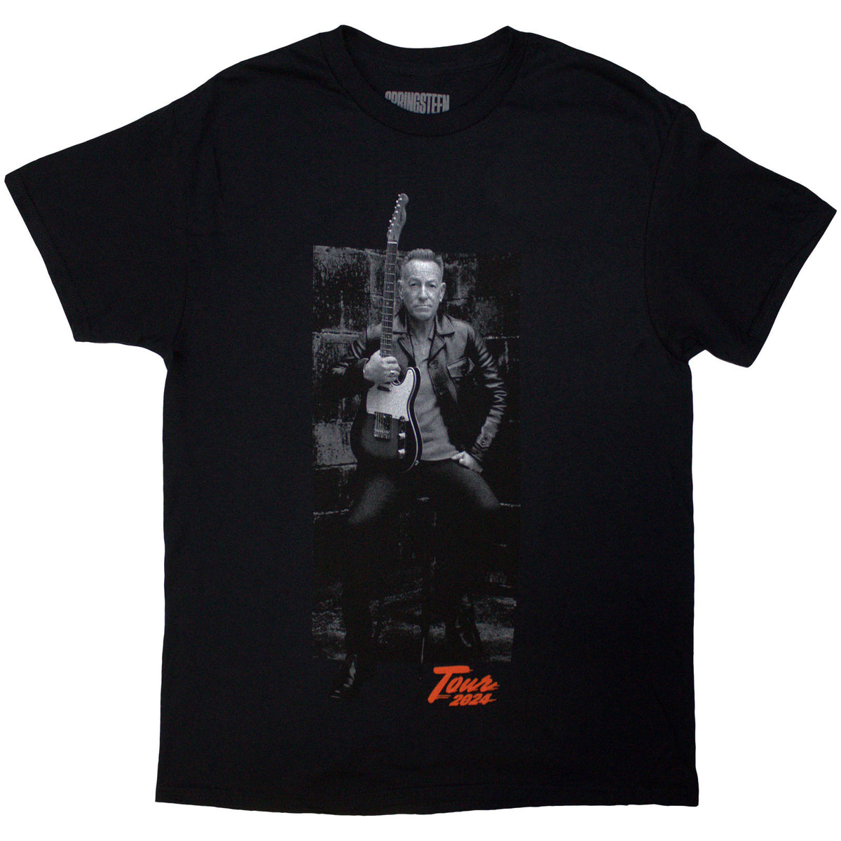 Bruce Springsteen Unisex T-Shirt: Tour '24 Wheel (Black) (Back Print & Ex-Tour)