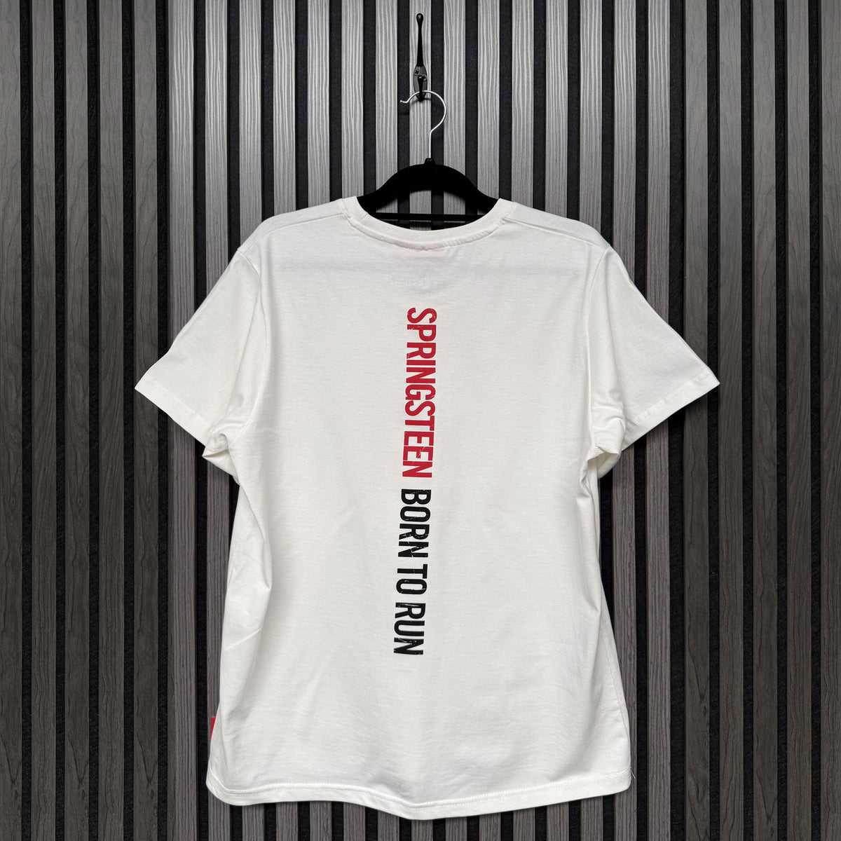 Bruce Springsteen Unisex Unplugged T-Shirt: Born To Run (White) (Back Print)