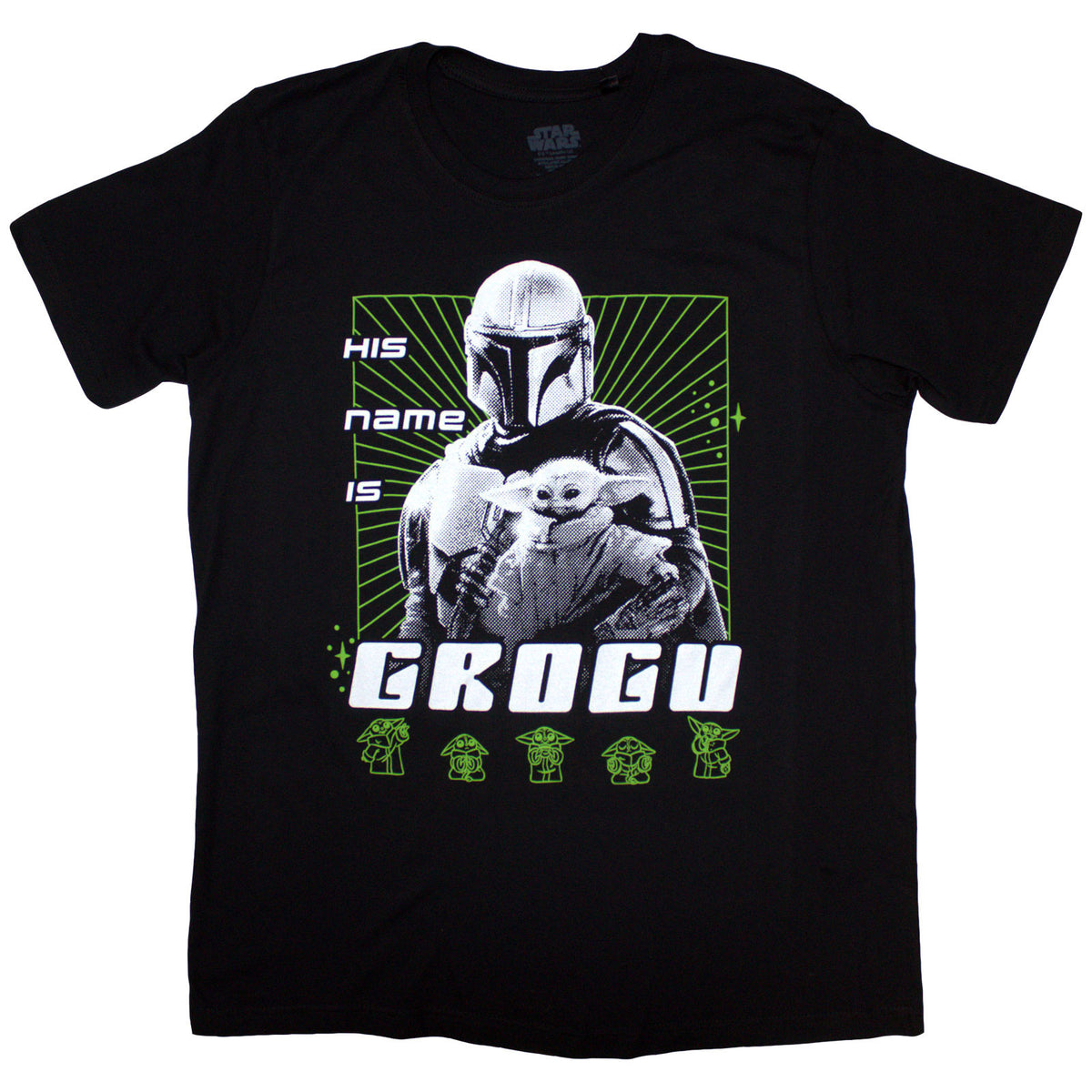 Star Wars Unisex T-Shirt: The Mandalorian His Name Is Grogu (Black)
