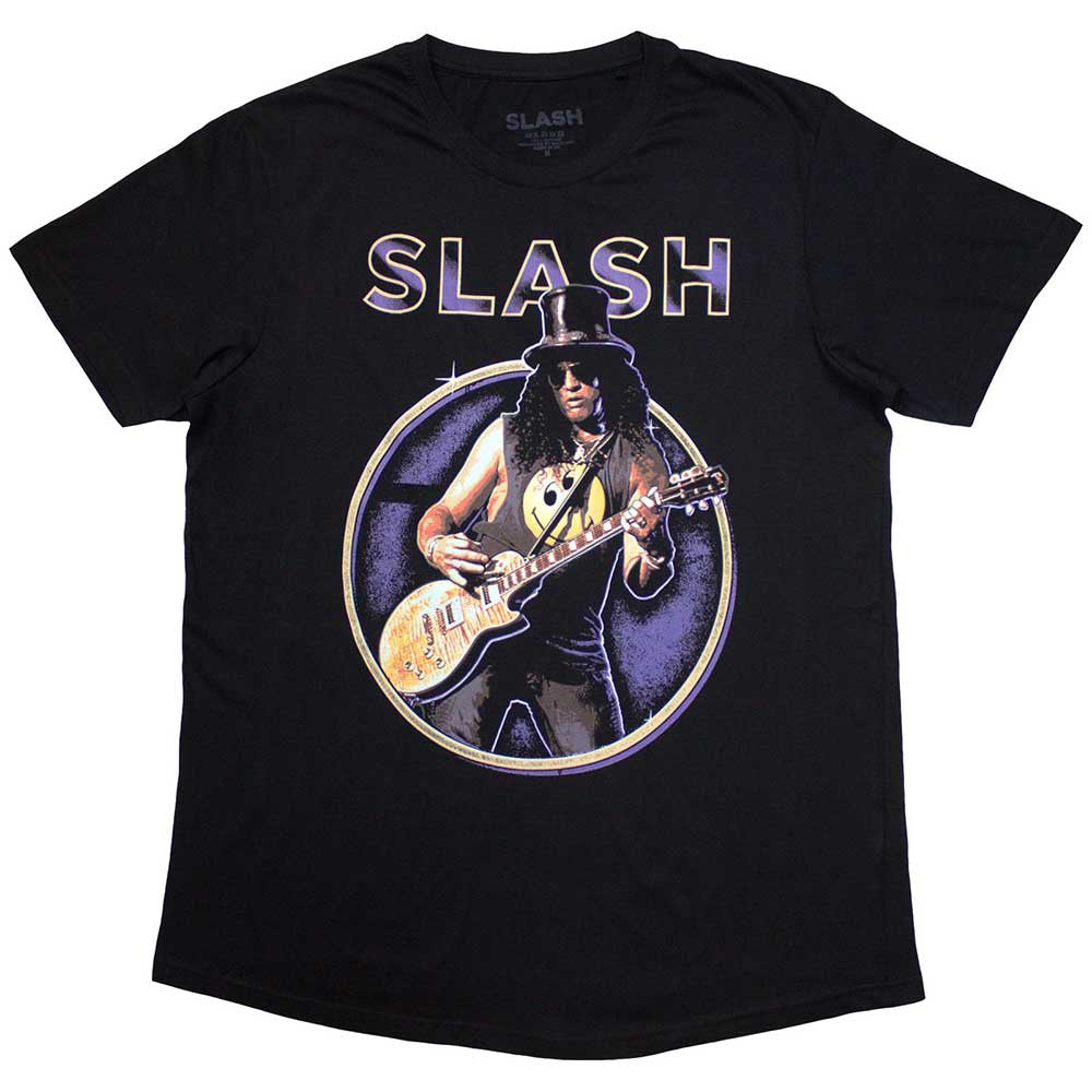 Slash: Purple Circle Unisex T-Shirt (Black)