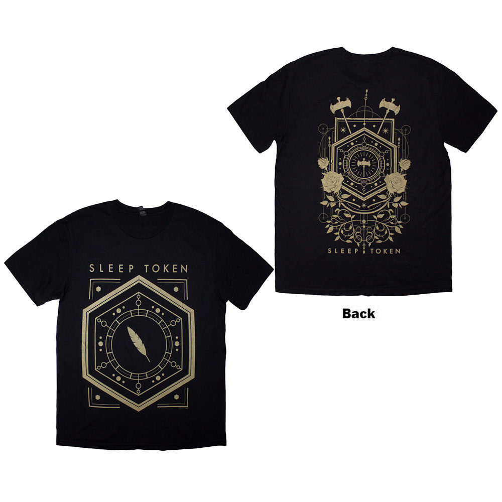 Sleep Token: Emergence Feathered Host Unisex T-Shirt (Black) (Back Print)