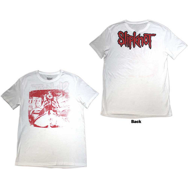 Slipknot: Chair Graphic Unisex T-Shirt (White) (Back Print)