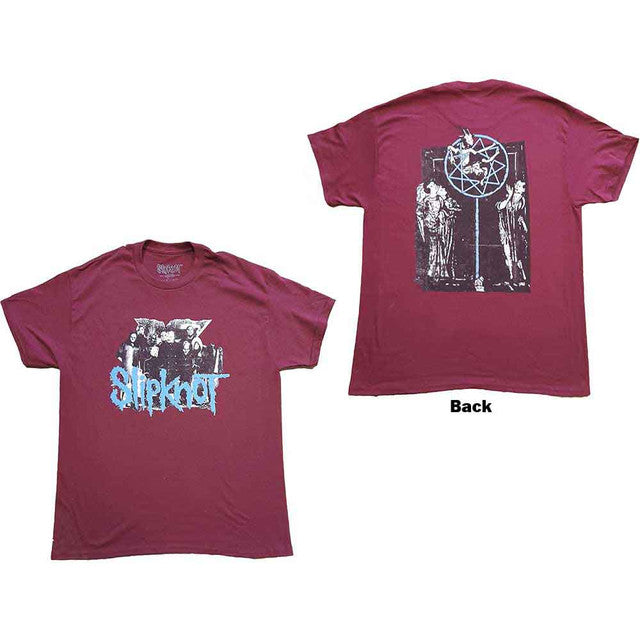 Slipknot: Goat Logo Demon Unisex T-Shirt (Maroon Red) (Back Print)