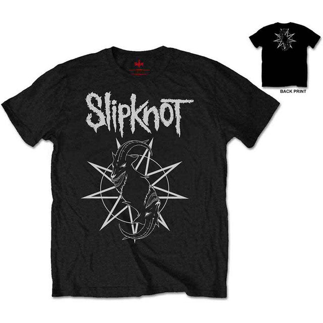 Slipknot: Goat Star Logo Unisex T-Shirt (Black) (Back Print)
