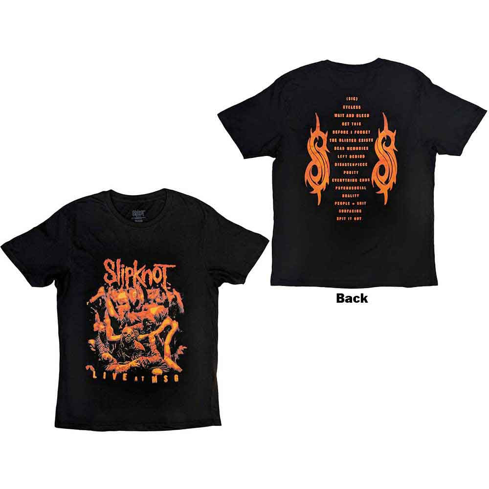 Slipknot: Live at MSG Orange Unisex T-Shirt (Black) (Back Print)