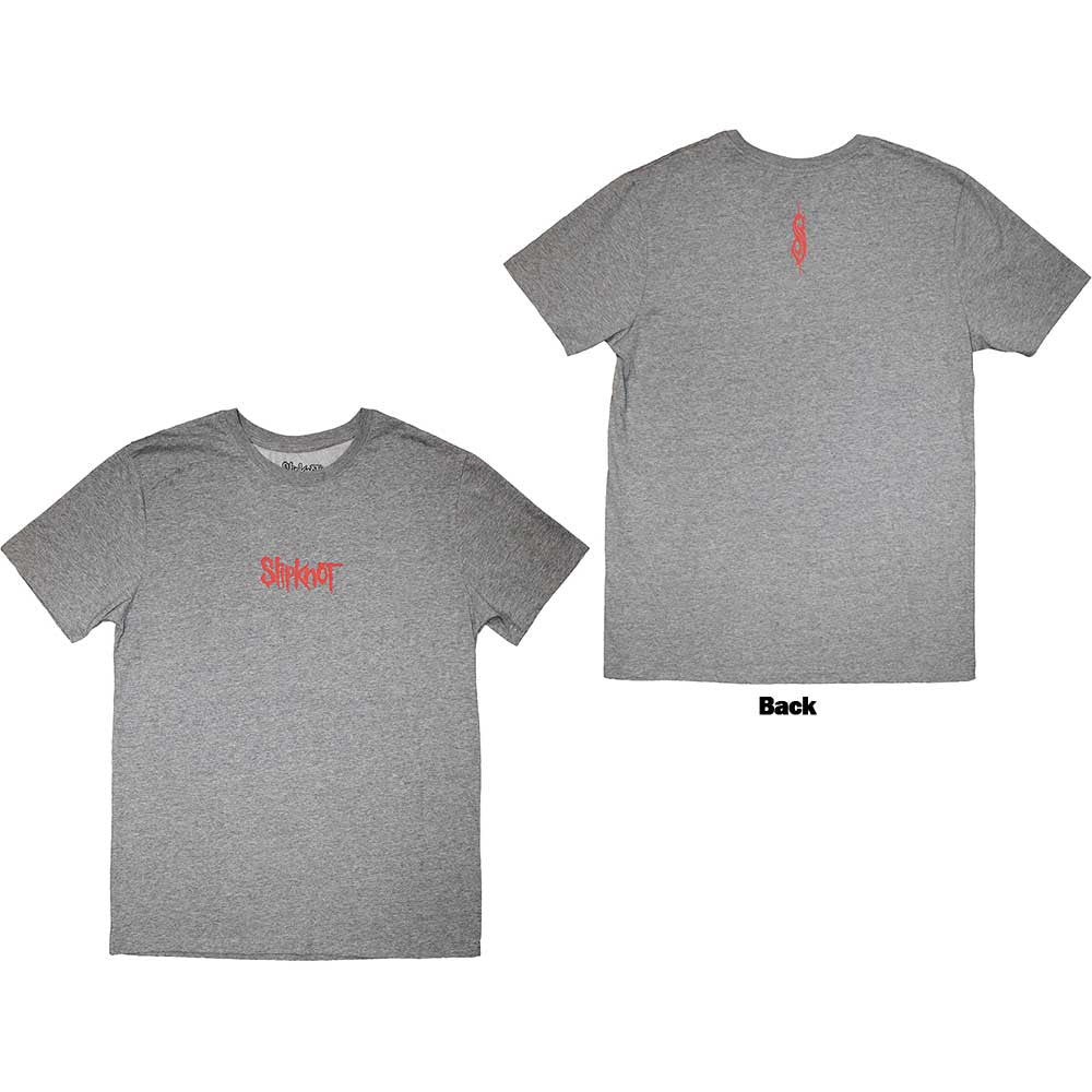 Slipknot: Mini Logo Unisex T-Shirt (Grey) (Back Print)