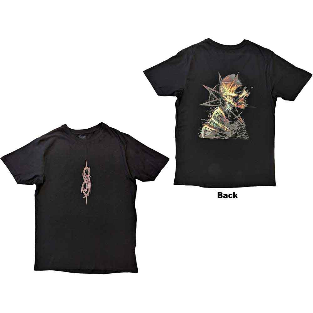 Slipknot: Skeleton & Pentagram Unisex T-Shirt (Black) (Back Print)