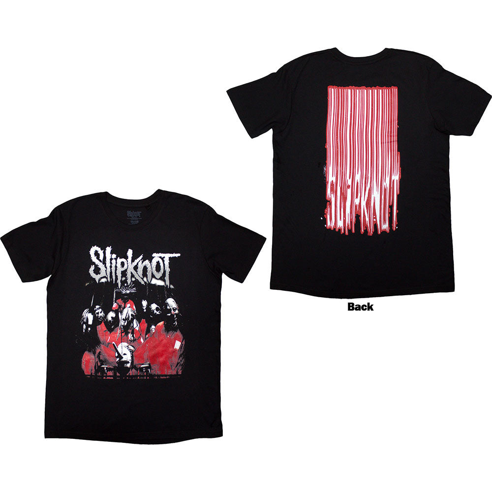 Slipknot: Stretched Barcode Unisex T-Shirt (Black) (Back Print)