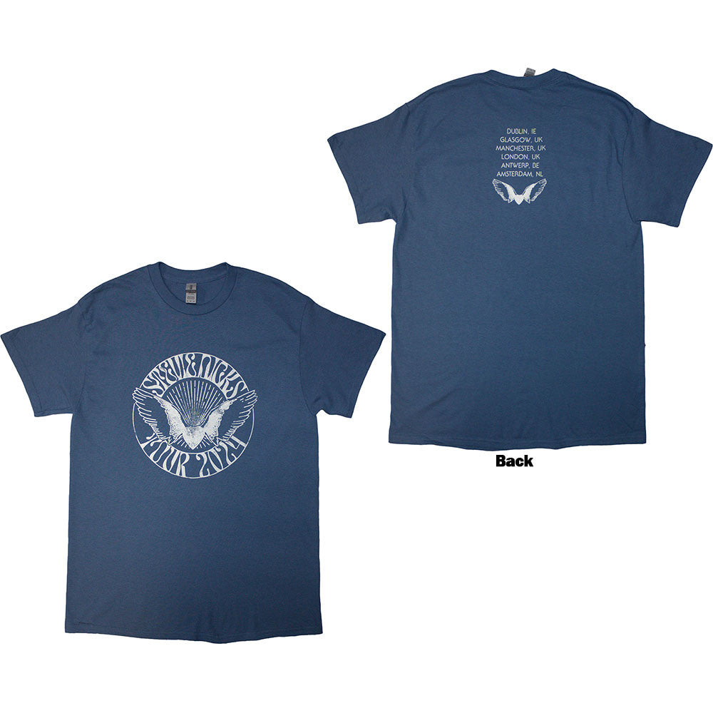 Stevie Nicks: Tour '24 Wings Unisex T-Shirt (Blue) (Back Print & Ex-Tour)