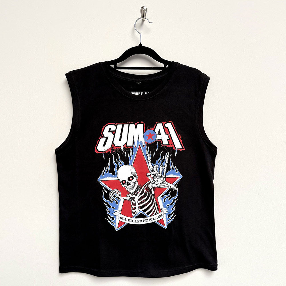 Sum 41: All Killer No Filler Skeleton Unisex Tank T-Shirt (Black)