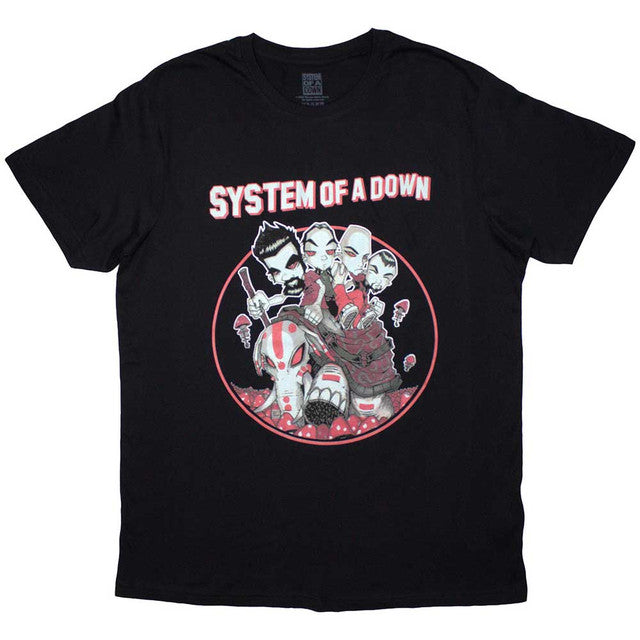 System Of A Down: Mushroom People Unisex T-Shirt (Black)