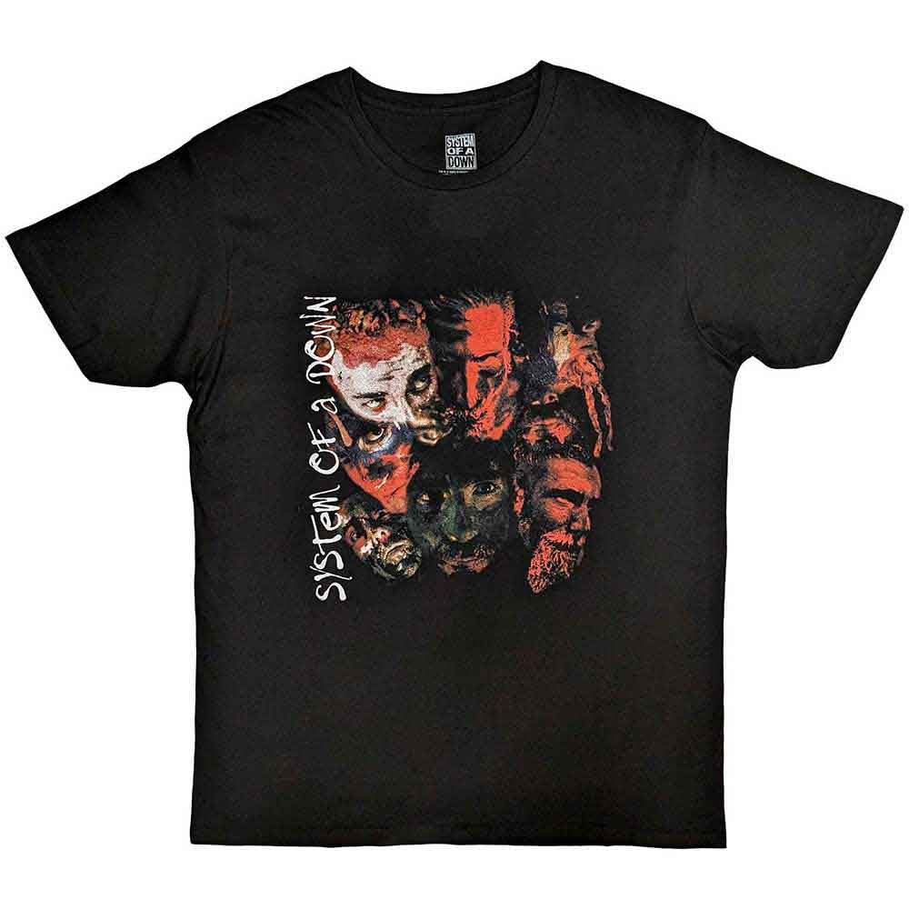 System Of A Down: Painted Faces Unisex T-Shirt (Black)