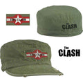 The Clash: Star Logo (Olive Green) Unisex Distressed Military Cap