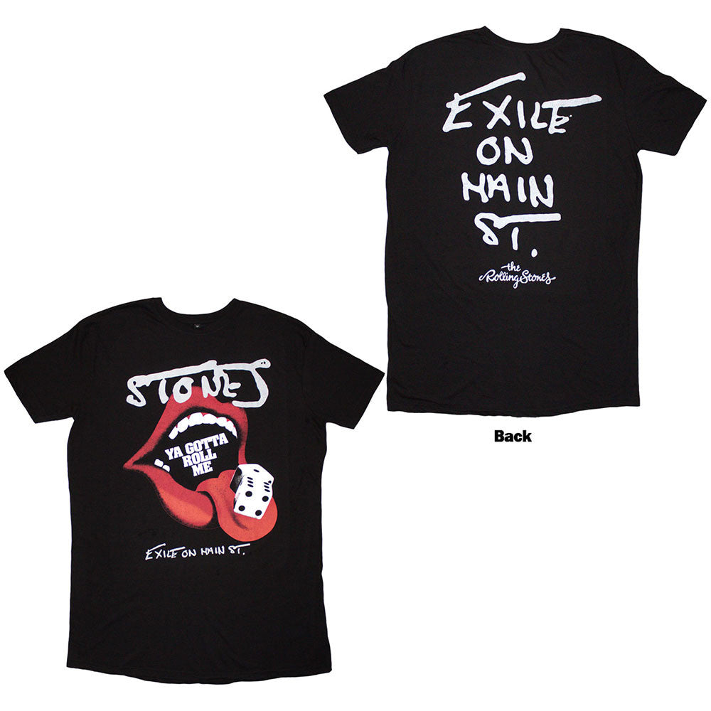 The Rolling Stones: Ya Gotta Roll Exile Ladies T-Shirt Dress (Black) (Back Print)