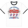 The Rolling Stones: American LA Tour Unisex Ringer T-Shirt (White)