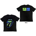The Rolling Stones: Distorted Tongue Unisex T-Shirt (Black) (Back Print)